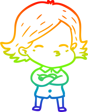 gökkuşağı gradyan çizimi bir insan tarafından çizilmiş bir karikatür kadın