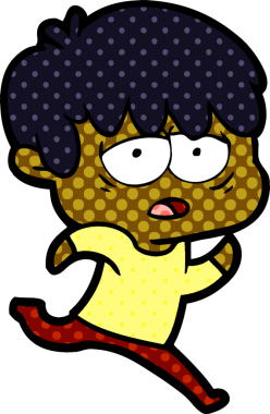 Bir insan tarafından çizilmiş bitkin çocuk çizgi filmi.