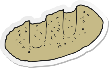 Bir insan tarafından çizilmiş bir ekmek etiketi.