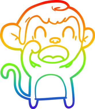 Bir insan tarafından çizilmiş bağıran çizgi film maymunu çizimi