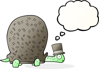 Bir insan tarafından çizilmiş serbest çizim baloncuk kaplumbağa.