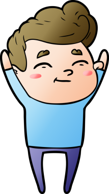 Bir insan tarafından çizilmiş mutlu çizgi film adamı.