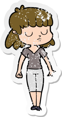 Bir insan tarafından çizilmiş ilgisiz bir karikatür çıkartması.