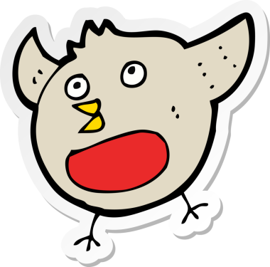 Bir insan tarafından çizilmiş komik bir karikatür etiketi.