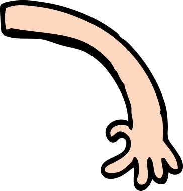 Bir insan tarafından çizilmiş çizgi film kolu