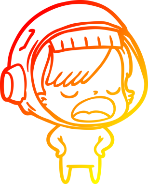 Bir insan tarafından çizilmiş bir karikatür astronot kadın çizimi.