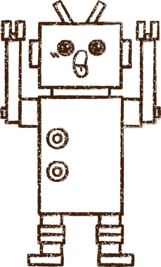 Robot Kömür Bir insan tarafından çizilmiş