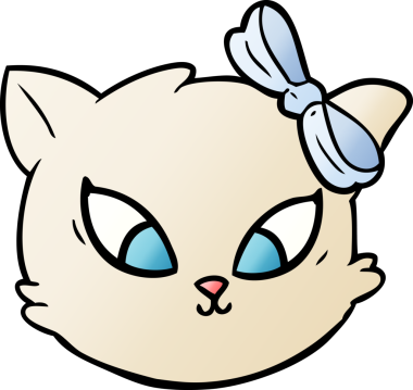 Bir insan tarafından çizilmiş sevimli çizgi film kedisi.