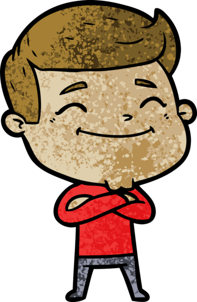 Bir insan tarafından çizilmiş mutlu çizgi film adamı.