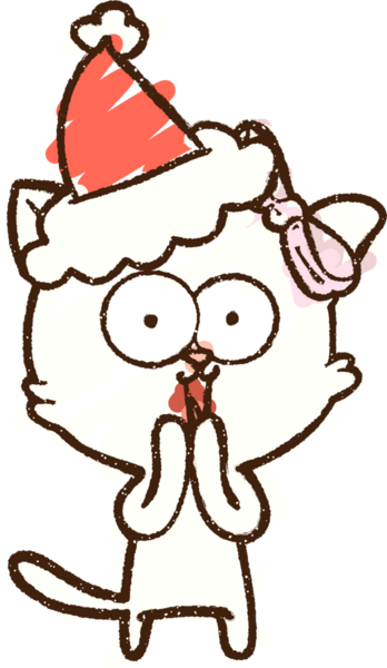 Bir insan tarafından çizilen Noel Kedisi Tebeşiri