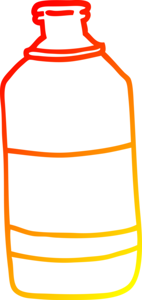 Bir insan tarafından çizilmiş eski yeşil bir şişenin sıcak çizgi çizimi