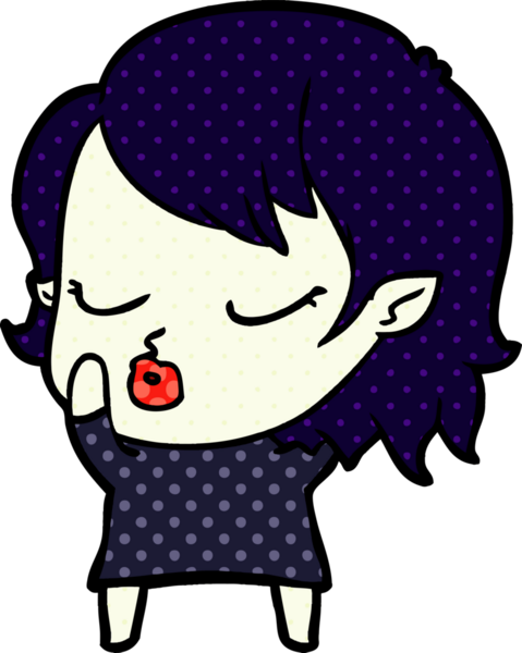 Bir insan tarafından çizilmiş şirin vampir kız çizgi filmi.