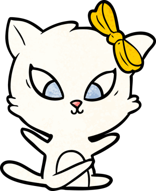 Bir insan tarafından çizilmiş çizgi film kedisi.