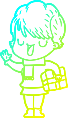 Bir insan tarafından çizilmiş bir karikatür kadın çizimi.