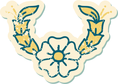 Bir insan tarafından çizilmiş dekoratif bir çiçeğin sembolik dövmesi.