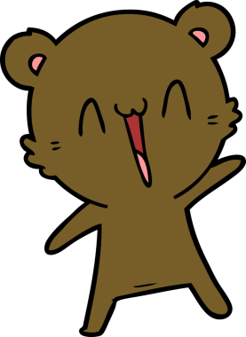 Bir insan tarafından çizilmiş mutlu ayı karikatürü