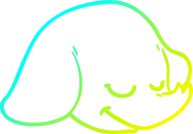 Bir insan tarafından çizilmiş bir fil suratının soğuk eğim çizgisi.