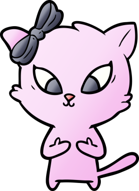 Bir insan tarafından çizilmiş çizgi film kedisi.