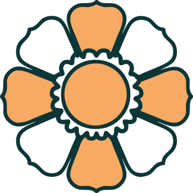 Bir insan tarafından çizilmiş bir çiçeğin ikonik dövme şekli