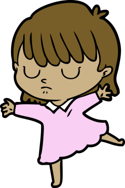 Bir insan tarafından çizilmiş karikatür kadın.