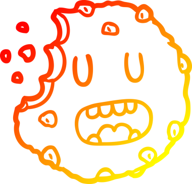 Bir insan tarafından çizilmiş çizgi film kurabiyesinin sıcak gradyan çizimi