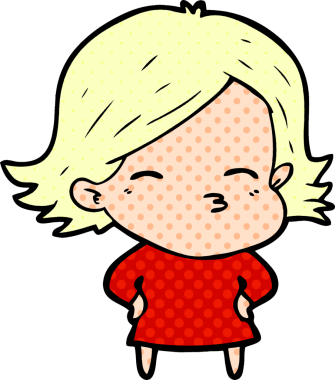 Bir insan tarafından çizilmiş karikatür kadın.