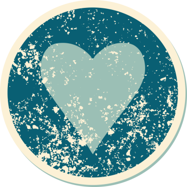 Bir insan tarafından çizilmiş bir kalbin sembolik dövmesi.