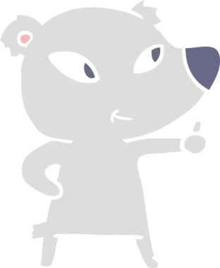 Bir insan tarafından çizilmiş şirin düz renkli çizgi film ayısı.