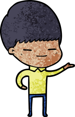 Bir insan tarafından çizilmiş kendini beğenmiş bir çocuk.