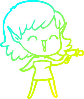 Bir insan tarafından çizilmiş soğuk gradyan çizgi çizimi.