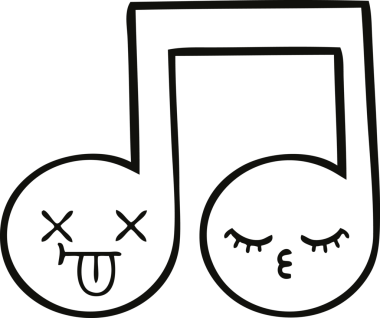 Bir insan tarafından çizilmiş bir notanın çizgi çizimi
