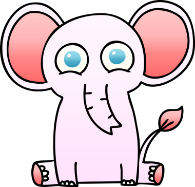 bir insan tarafından çizilmiş gölgelenmiş garip karikatür fili