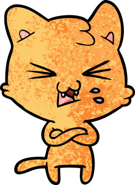 Bir insan tarafından çizilmiş kedi tıslaması.