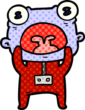 Bir insan tarafından çizilmiş garip uzaylı çizgi filmi.