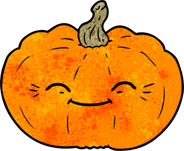 Bir insan tarafından çizilmiş bir balkabağı.