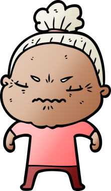 Çizgi film bir insan tarafından çizilmiş yaşlı bir kadın tarafından rahatsız edildi.