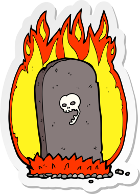 Bir insan tarafından çizilmiş ürkütücü bir karikatür çıkartması.