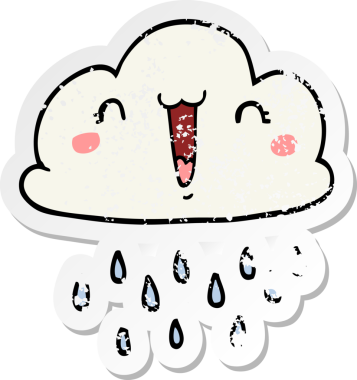 Bir insan tarafından çizilmiş karikatür fırtına bulutunun sıkıntılı çıkartması.