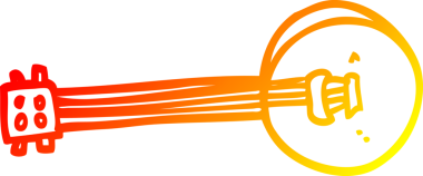 Bir insan tarafından çizilmiş bir banjonun sıcak çizgi çizimi