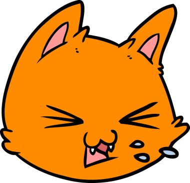 Bir insan tarafından çizilmiş kedi suratı.