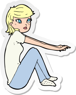 Bir insan tarafından çizilmiş bir karikatür çıkartması.