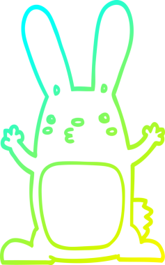 Bir insan tarafından çizilmiş bir çizgi film tavşanı çizimi