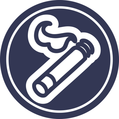 Bir insan tarafından çizilmiş sigara dairesel simgesi