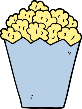 Bir insan tarafından çizilmiş karikatür patlamış mısır.