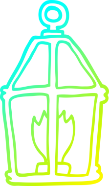 Bir insan tarafından çizilmiş çizgi film fenerinin soğuk gradyan çizgisi.