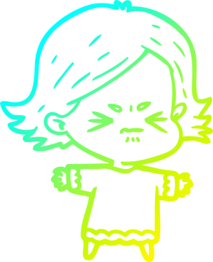 Bir insan tarafından çizilmiş kızgın bir karikatür çizimi.