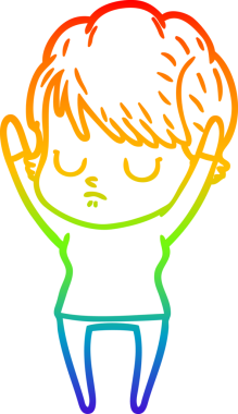 gökkuşağı gradyan çizimi bir insan tarafından çizilmiş bir karikatür kadın