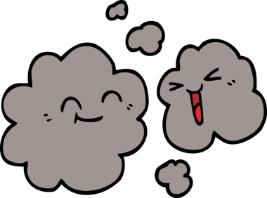 Bir insan tarafından çizilmiş mutlu gri duman karalaması.