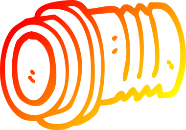 Bir insan tarafından çizilmiş bir karikatür borusunun sıcak eğimli çizimi