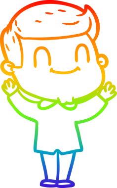 Bir insan tarafından çizilmiş gökkuşağı gradyan çizgi çizimi.